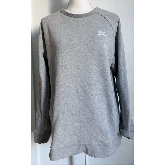 Adidas • Heathered Grey Crew Neck Hoodie - Picture 1 of 5